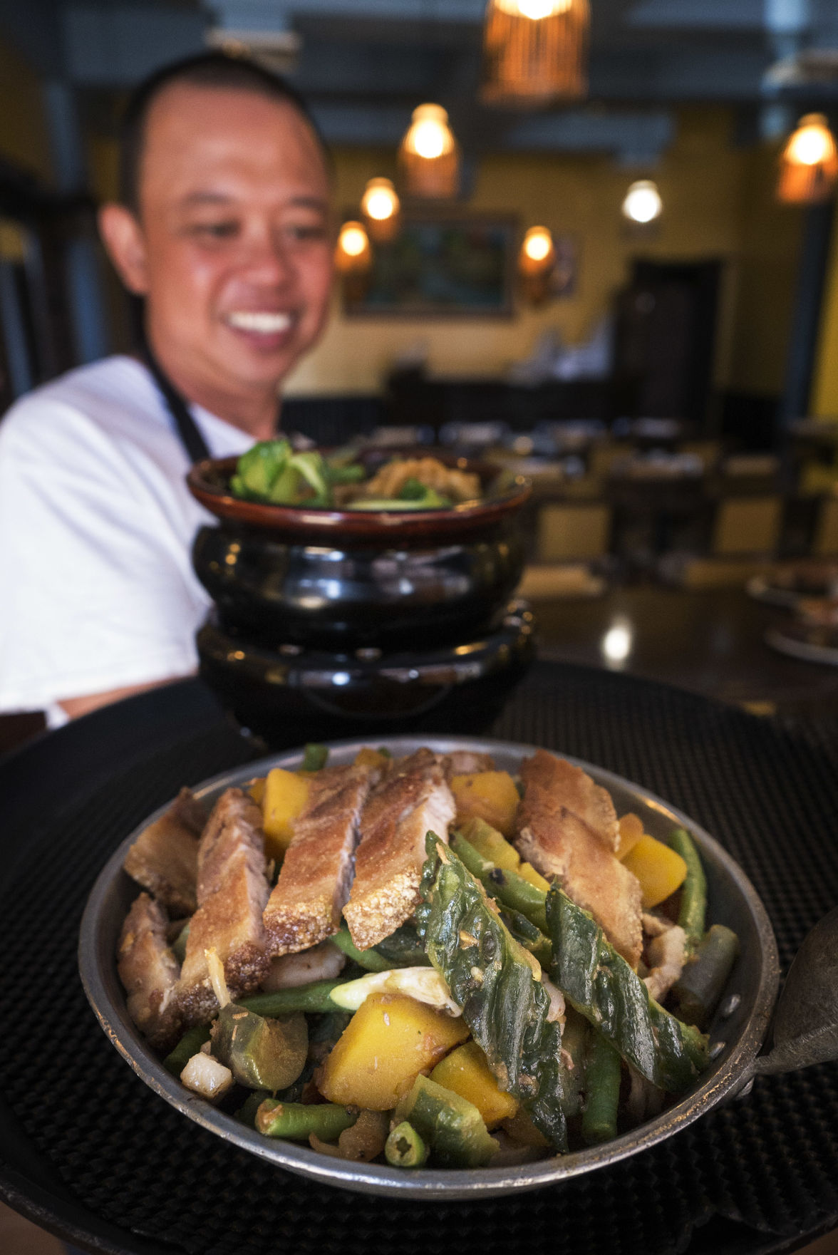 Pinakbet, a dish of pork and vegetables